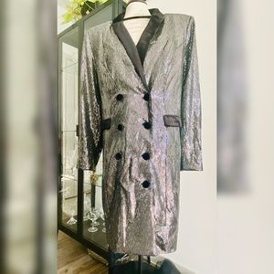 Sequin tuxedo blazer-style cocktail dress